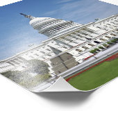 White House US Capitol Building Washington DC Foto Afdruk (Hoek)