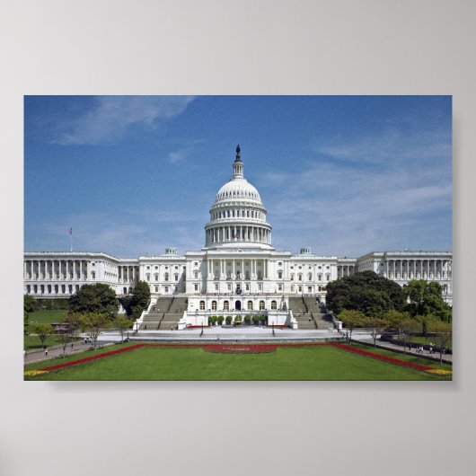 White House US Capitol Building Washington DC Poster (Voorkant)