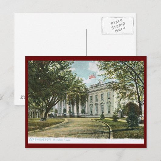 White House, Washington DC 1906  Briefkaart (Voorkant / Achterkant)