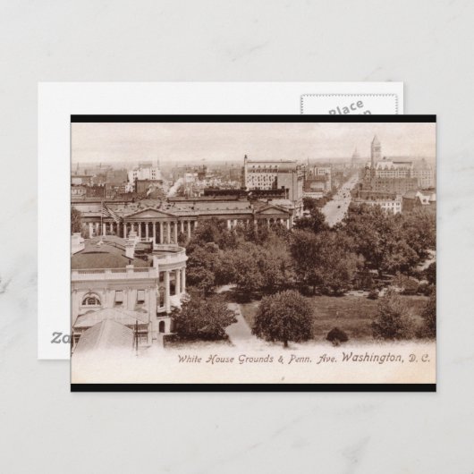 White House, Washington DC 1907  Briefkaart (Voorkant / Achterkant)