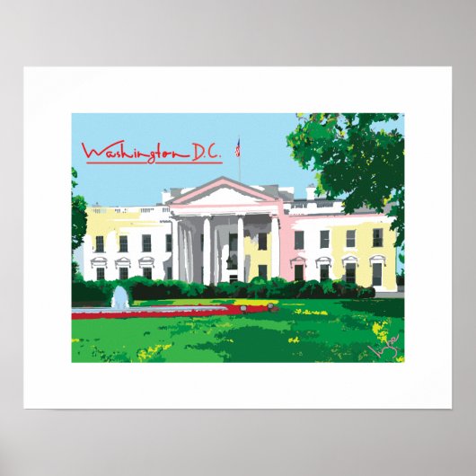 White House - Washington DC Cool Digital Poster (Voorkant)