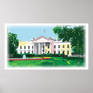 White House - Washington DC digitaal schilderij Poster
