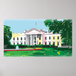 White House - Washington DC digitaal schilderij Poster