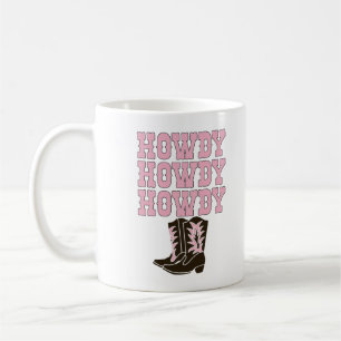 White Howdy Rodeo Western Land Southern Cowgirl Koffiemok