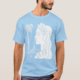 White Hula Girl Head T-Shirt