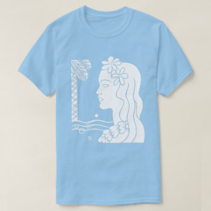 White Hula Girl Head T-Shirt