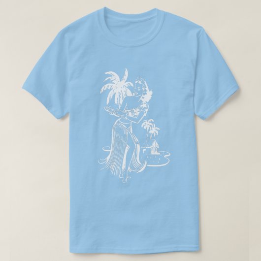White Hula Girl T-Shirt (Design voorkant)