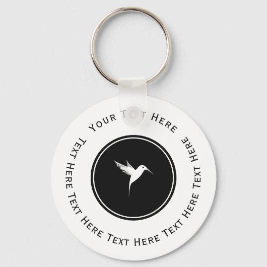 White Humming Bird Logo Sleutelhanger (Voorkant)