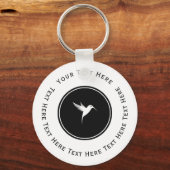 White Humming Bird Logo Sleutelhanger (Voorkant)