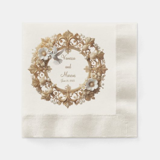 White Hummingbird Coined Cocktail servetten (Voorkant)