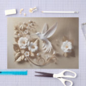White Hummingbird Decoupage Tissue Wrapping Tissuepapier (Craft)