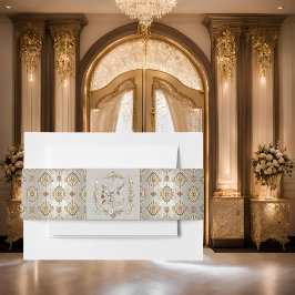 White Hummingbird Fancy Invitation Belly Band Uitnodigingen Wikkel