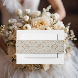 White Hummingbird Floral Invitation Belly Band Uitnodigingen Wikkel
