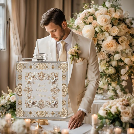 White Hummingbird Groom's Cold Feet Warmer Heupfles