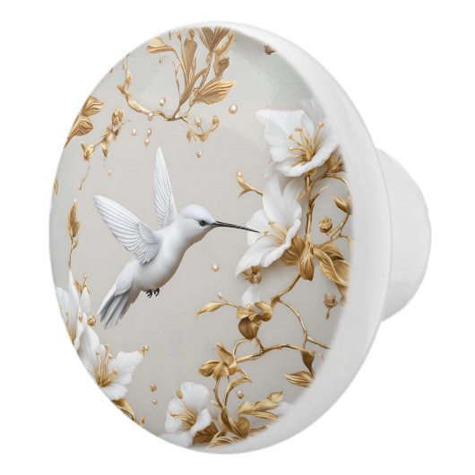 White Hummingbird Keramische Knop (Rechts)