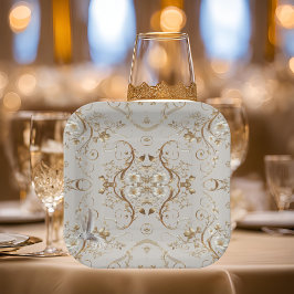 White Hummingbird Minimal Floral Paper Borden Papieren Bordje