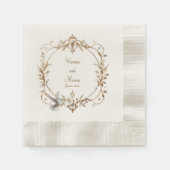 White Hummingbird Minimalist Coined Cocktail Servet (Voorkant)