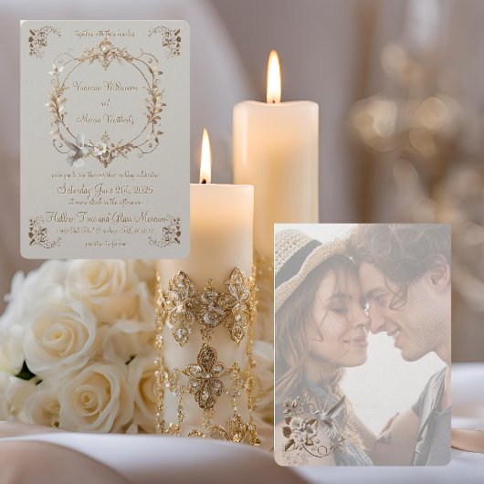 White Hummingbird Minimalist Wedding Invitation Kaart