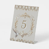 White Hummingbird Tafelnummer Reclamebord Met Voetstuk (Voorkant)