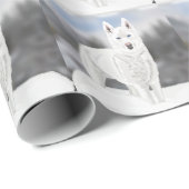 White Husky Against a Winter Background  Cadeaupapier (Rol Hoek)