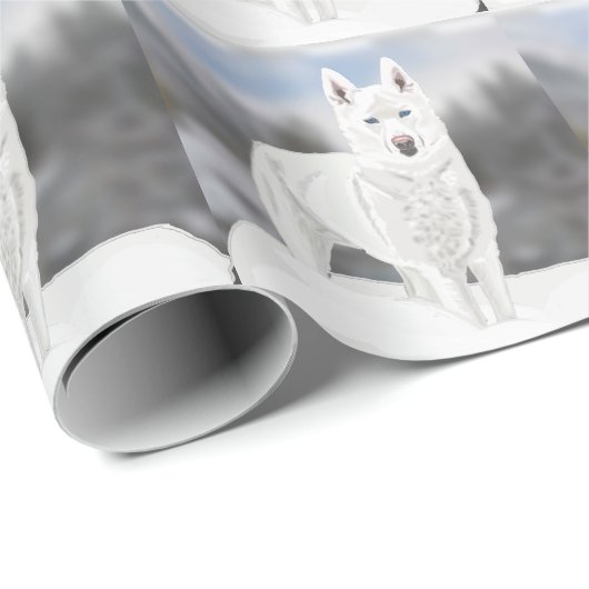 White Husky Against a Winter Background Cadeaupapier