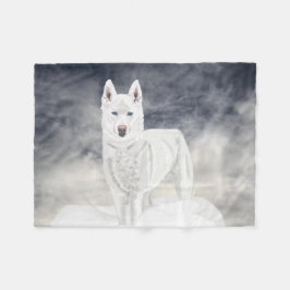 White Husky Fleece Deken