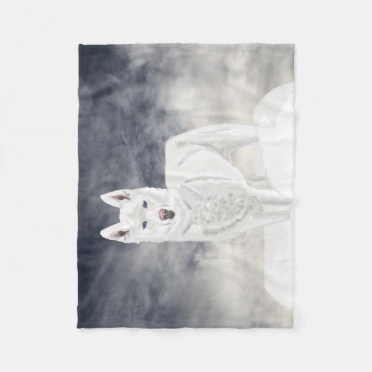 White Husky Fleece Deken (Voorkant)