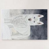 White Husky Legpuzzel (Horizontaal)