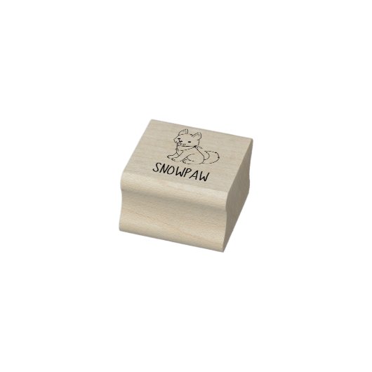 White Husky Puppy Dog Aangepaste naam Rubberstempel (Stempel)