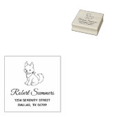 White Husky Puppy Dog Adres Rubberstempel (Gestempeld)