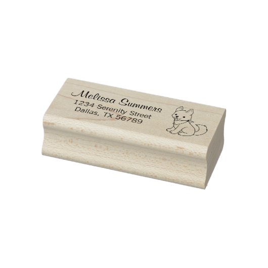 White Husky Puppy Dog Return Address Rubberstempel (Stempel)