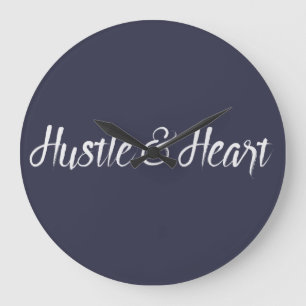 White Hustle and Heart Typography Grote Klok