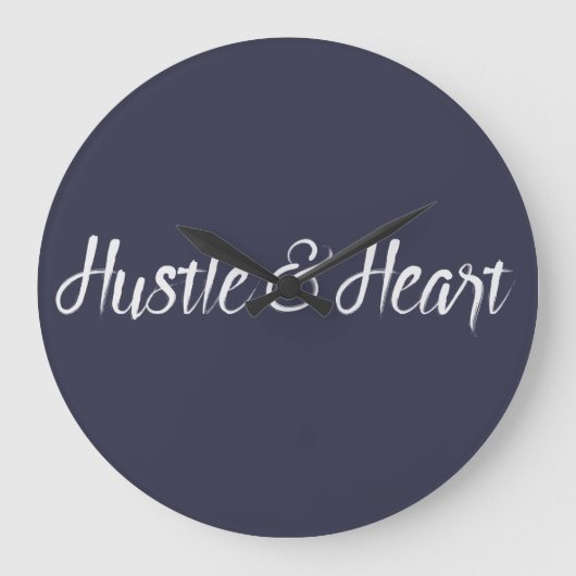 White Hustle and Heart Typography Grote Klok (Voorkant)