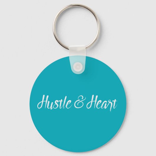 White Hustle and Heart Typography Sleutelhanger (Voorkant)