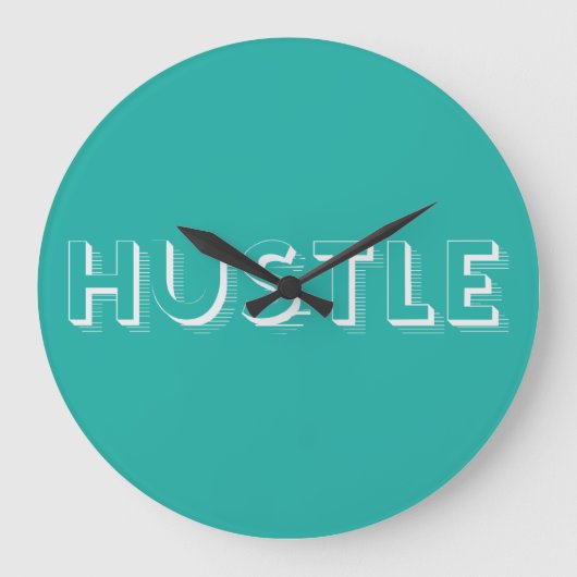 White Hustle Modern Typography Grote Klok (Voorkant)