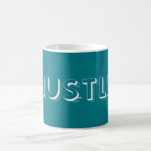 White Hustle Modern Typography Koffiemok