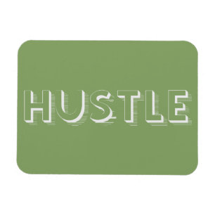 White Hustle Modern Typography Magneet