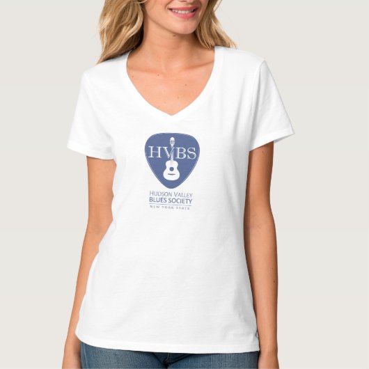 White HVBS V-nek T-Shirt voor vrouwen (Voorkant)