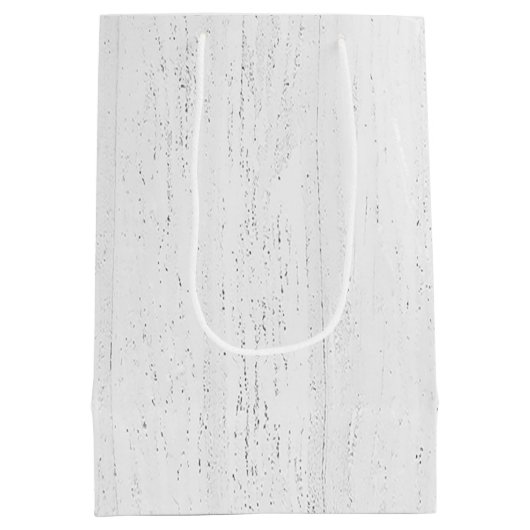 White Hydrangea and Butterfly on Wood Medium Cadeauzakje (Achterkant)