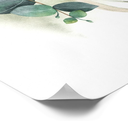 White Hydrangea and Greenery Wedding Welcome Sign Poster (Hoek)