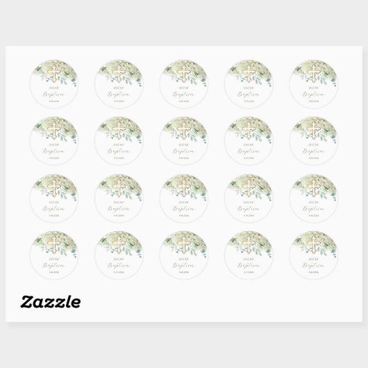 White Hydrangea Baptism Sticker (Vel)