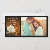 White Hydrangea Barn Wood Wedding Save the Date (Voorkant)