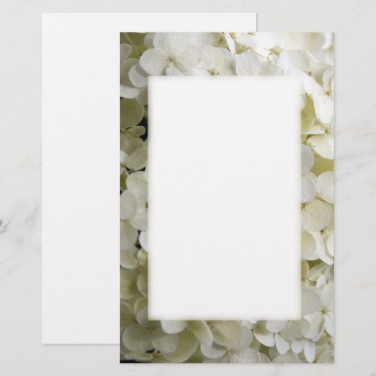 White Hydrangea Blossom Briefpapier (Voorkant / Achterkant)