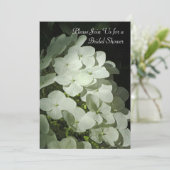 White Hydrangea Bridal Shower Invitation Kaart (Staand voorkant)