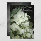 White Hydrangea Bridal Shower Invitation Kaart (Voorkant / Achterkant)