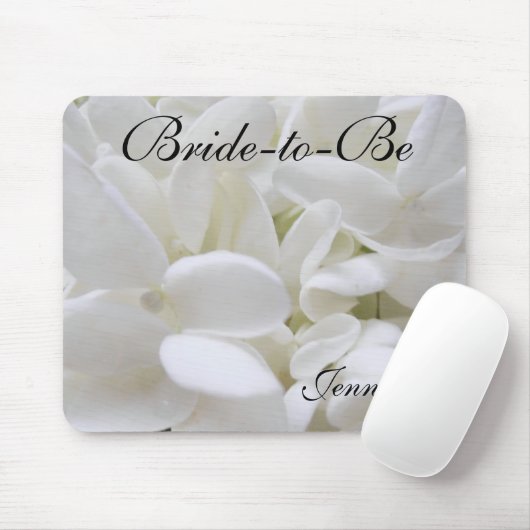 White Hydrangea "Bride-to-Be" mousepad Muismat (Met muis)