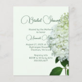 White Hydrangea Budget Bridal Shower Invitation Flyer (Voorkant)