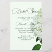 White Hydrangea Budget Bridal Shower Invitation Flyer (Voorkant)