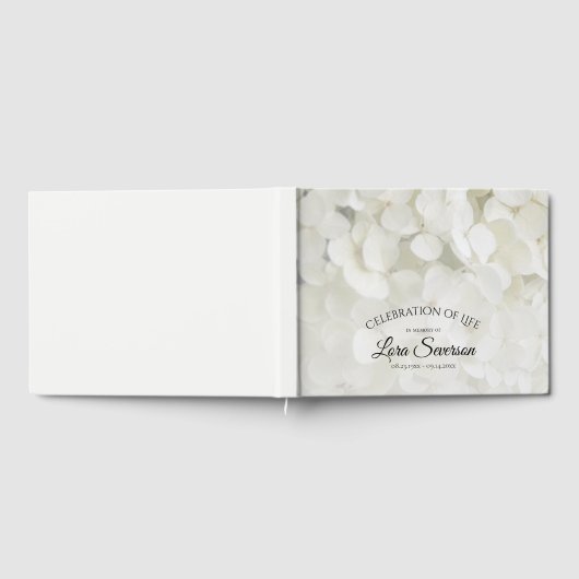 White Hydrangea Celebration of Life Memorial Gastenboek (Volledig)