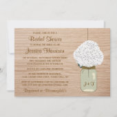 White Hydrangea & Country Mason Jar Vrijgezellenfe Kaart (Voorkant)